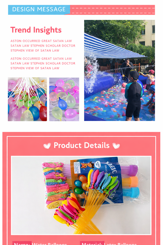 Quick Fill Water Balloons - Small Colored Water Bomb Balloons