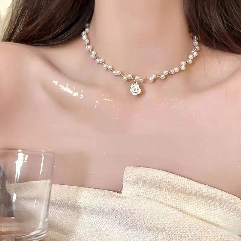Camellia Pearl Necklace