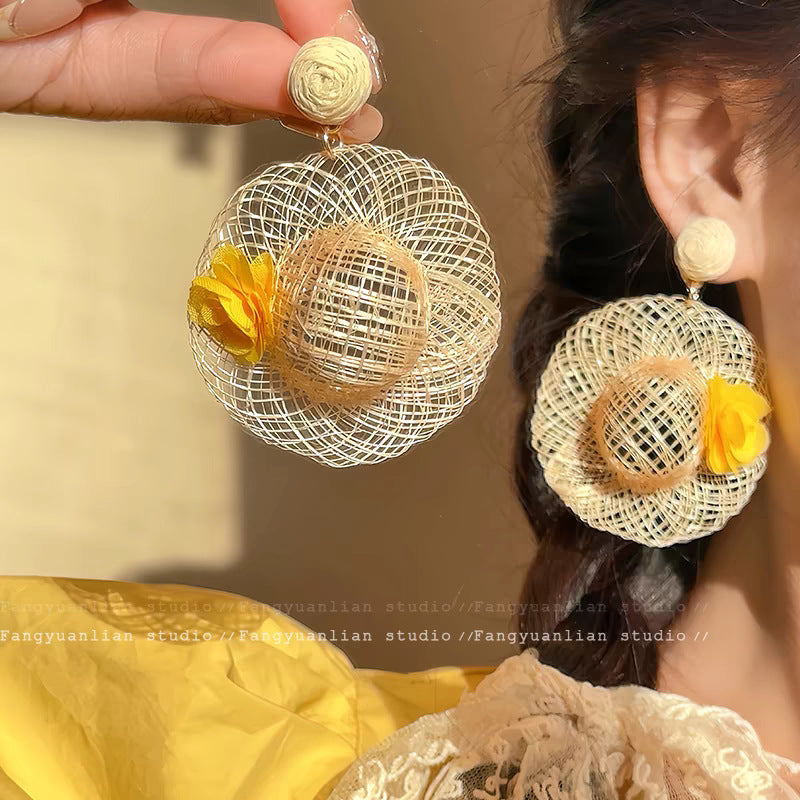Bohemian Handmade Knitted Hat Earrings