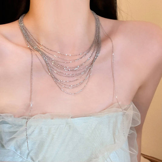 Layered Tassel Choker Necklace