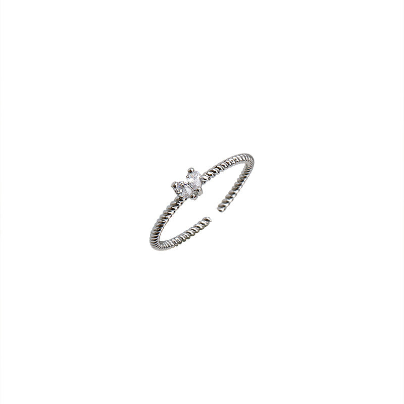 Heart Zircon Open Ring