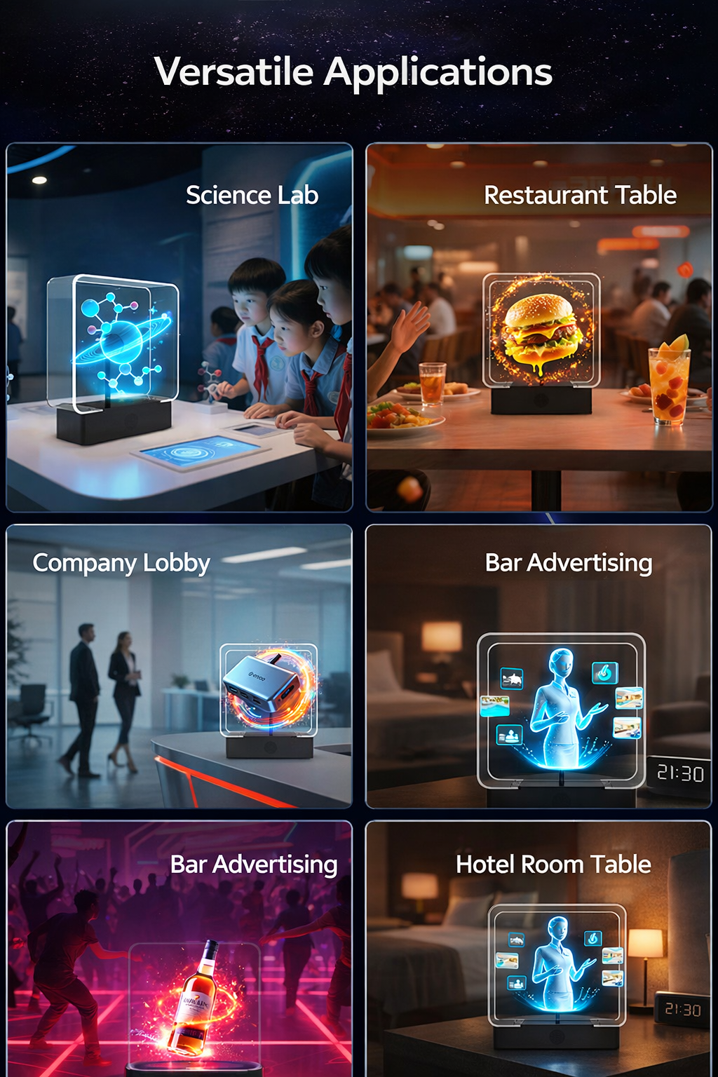 Glasses-free 3D holographic projector