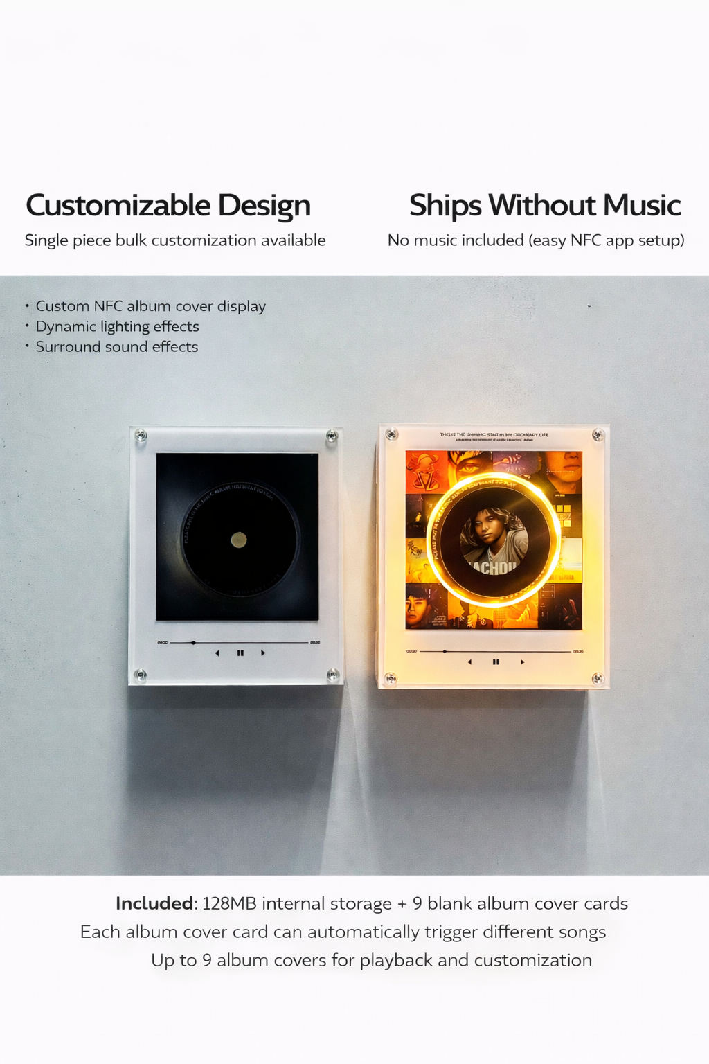 Night Light Magnetic NFC Sensing Auto-Singing Fridge Magnet
