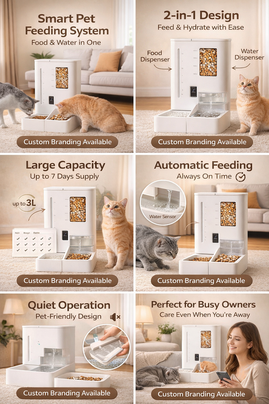 Cat Water and Food Combo Smart Pet Feeder