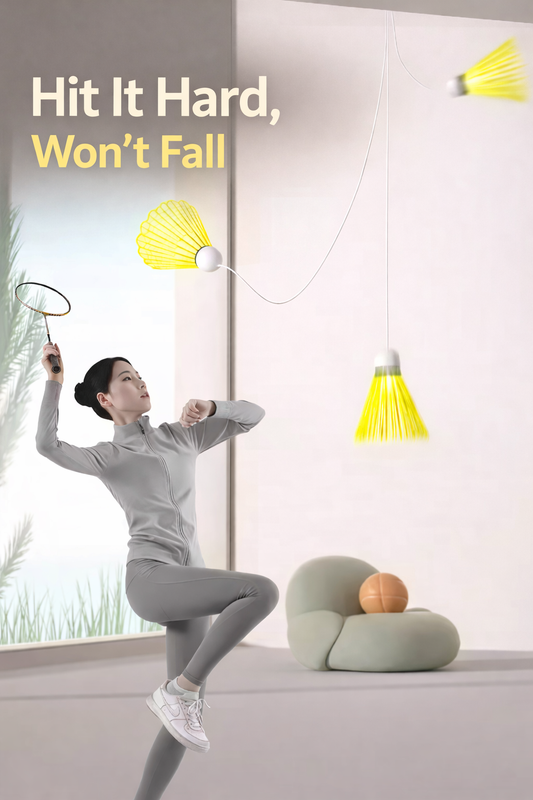 Badminton Solo Training Device with Automatic Rebound Line