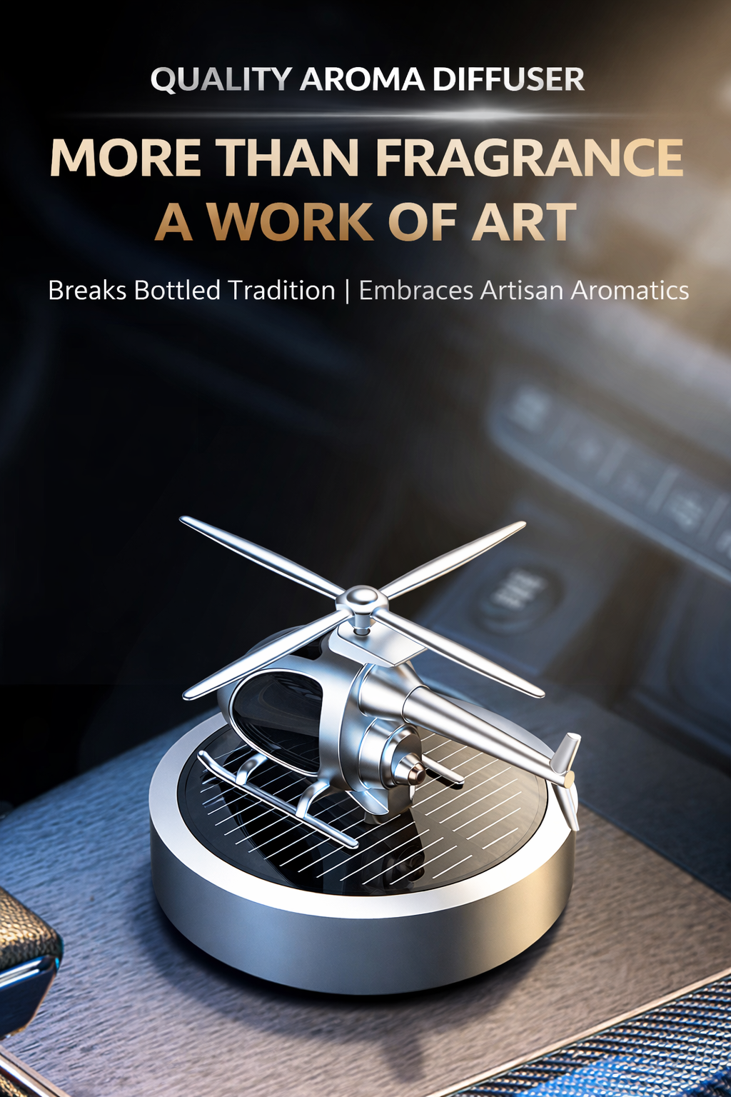 Solar-Powered Airplane Car Air Freshener Ornament