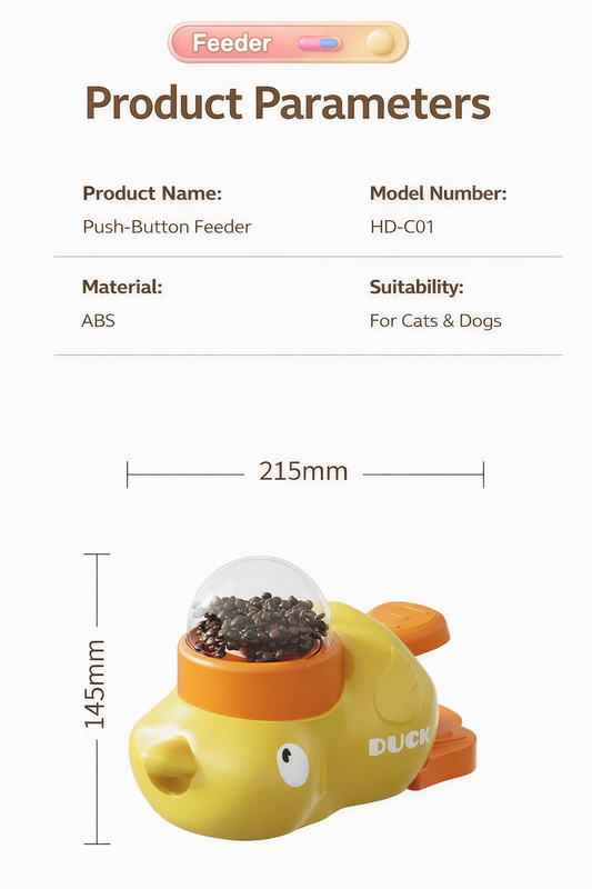 New Yellow Duck Pet Automatic Feeder for Dogs and Cats