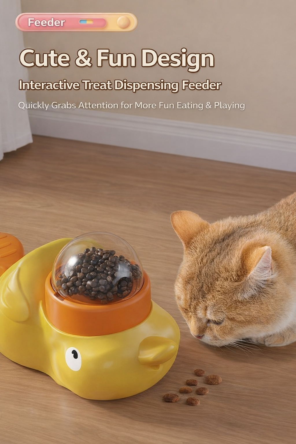 New Yellow Duck Pet Automatic Feeder for Dogs and Cats
