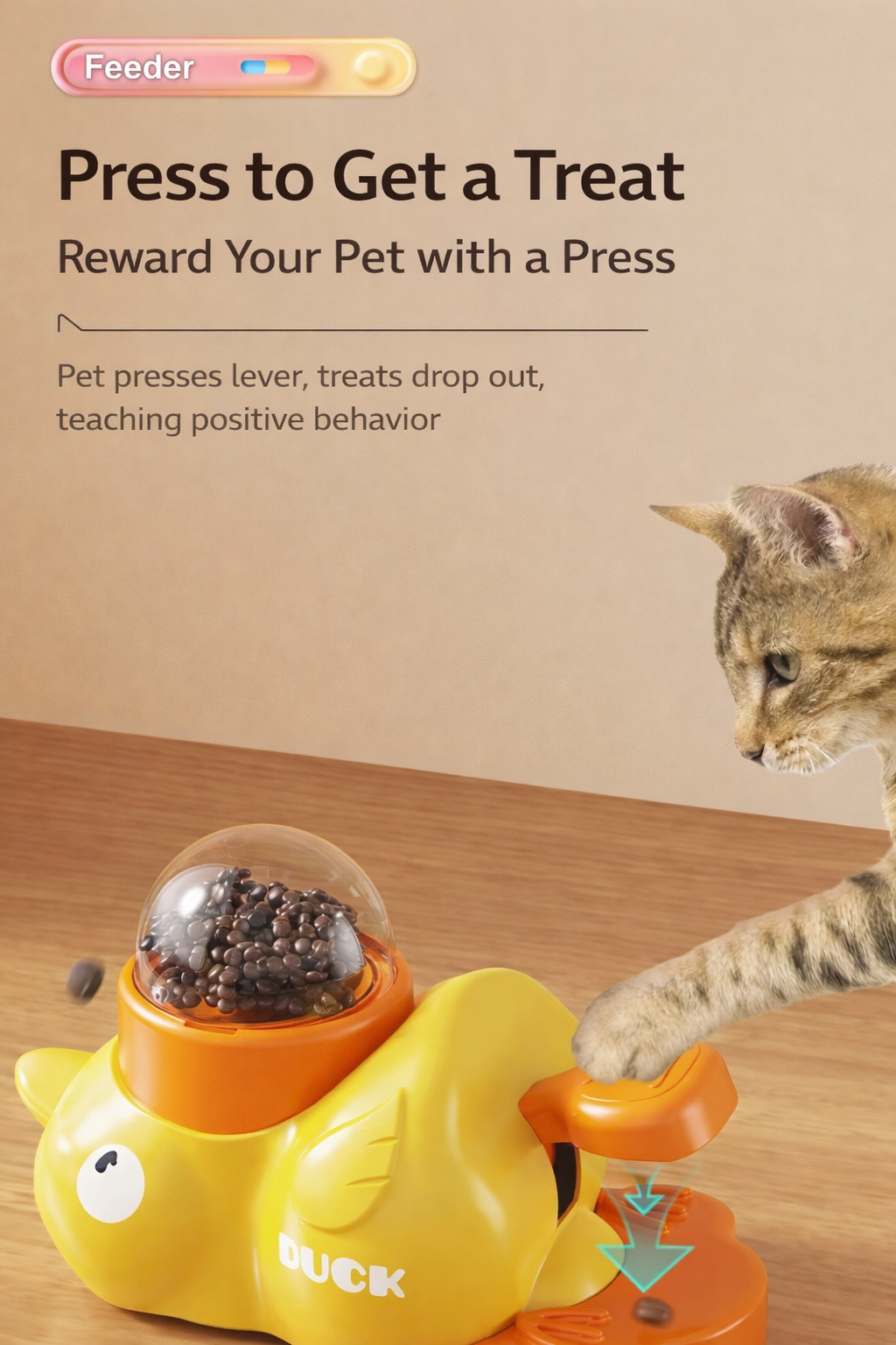 New Yellow Duck Pet Automatic Feeder for Dogs and Cats