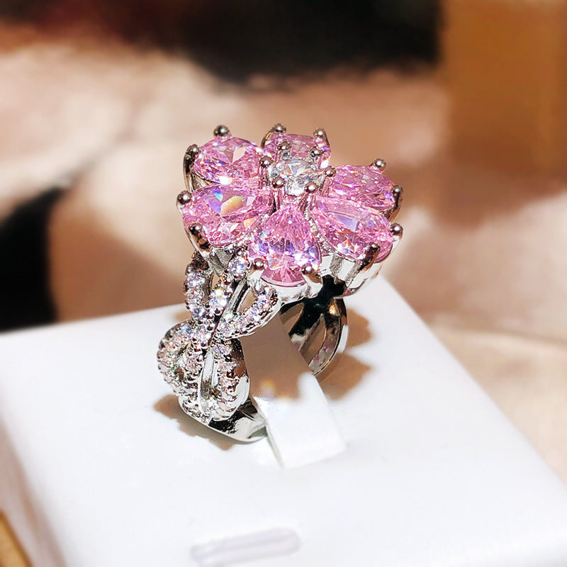 Pink Heart Zircon Ring