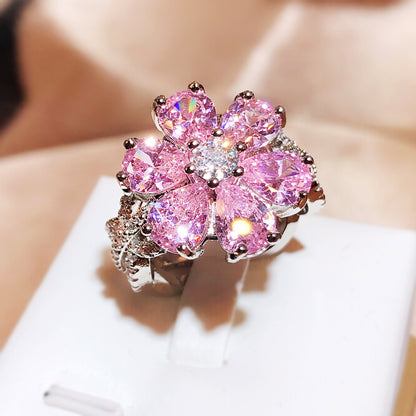 Pink Heart Zircon Ring