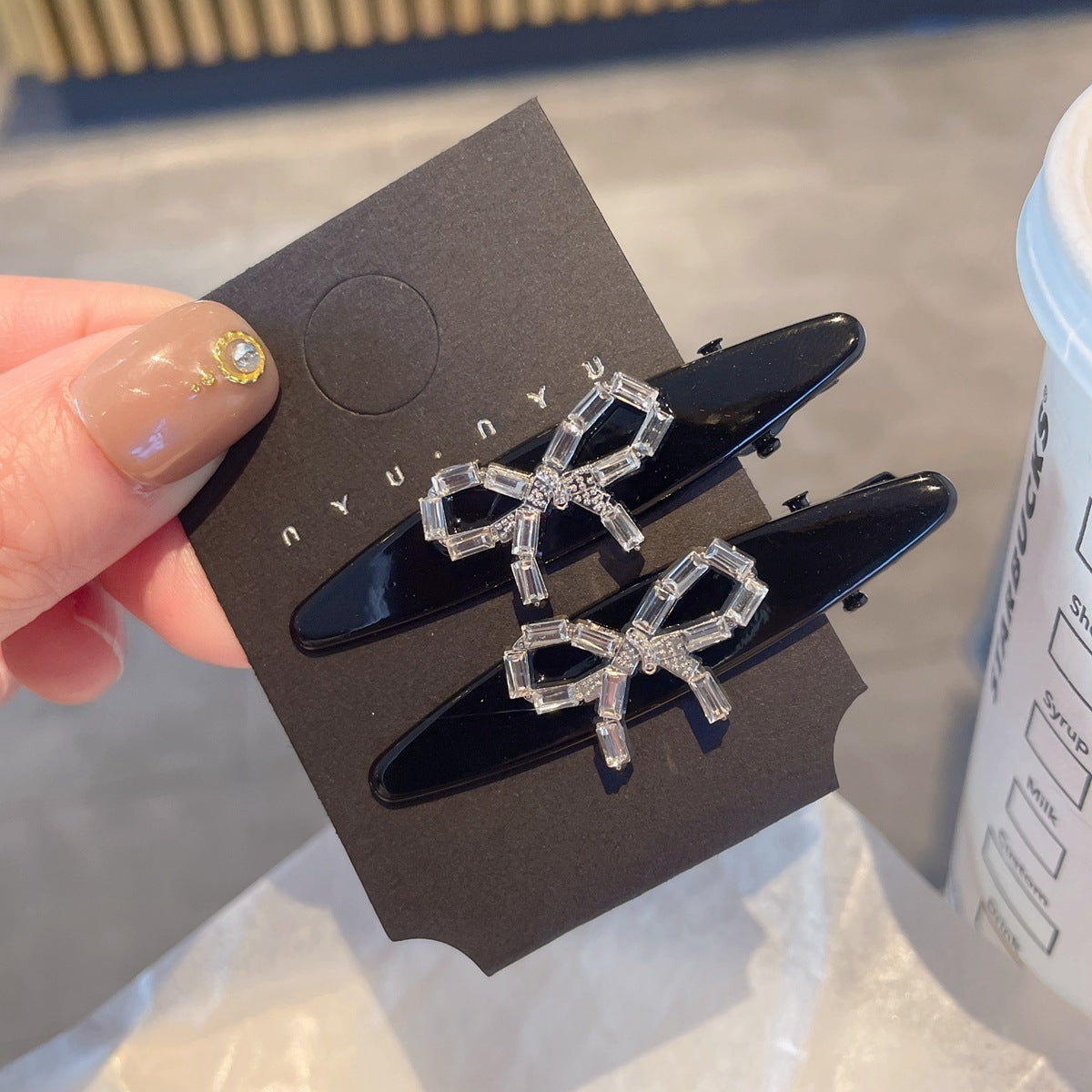 Zircon Bow Duckbill Hair Clip