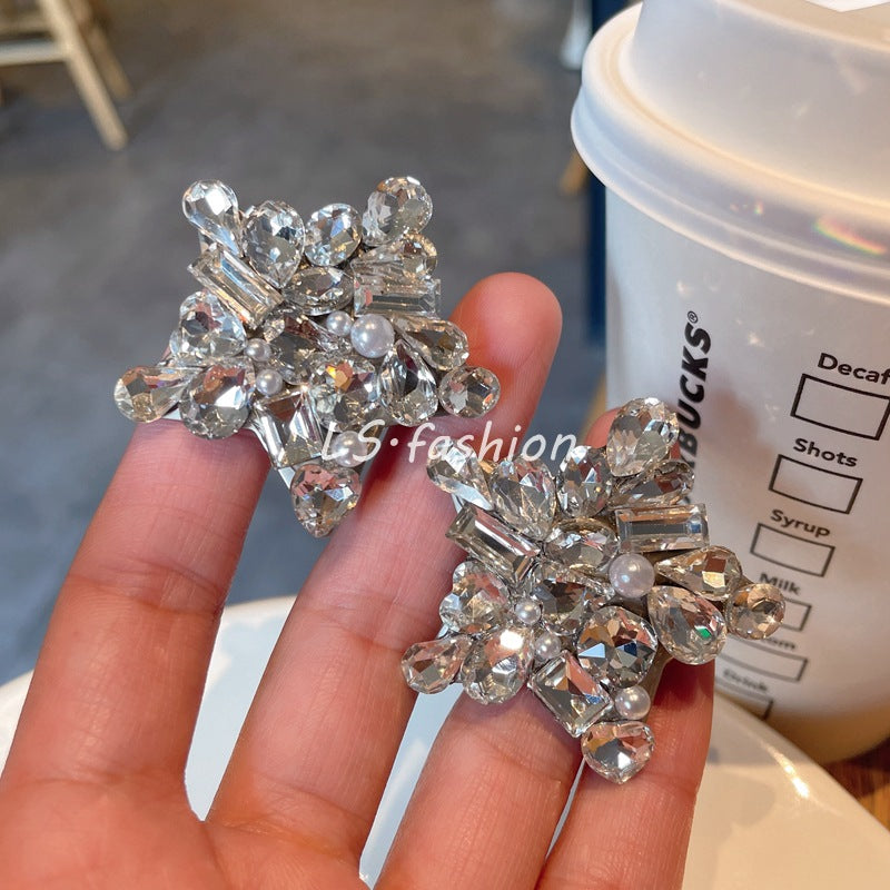 Crystal Pearl Star Hair Clip