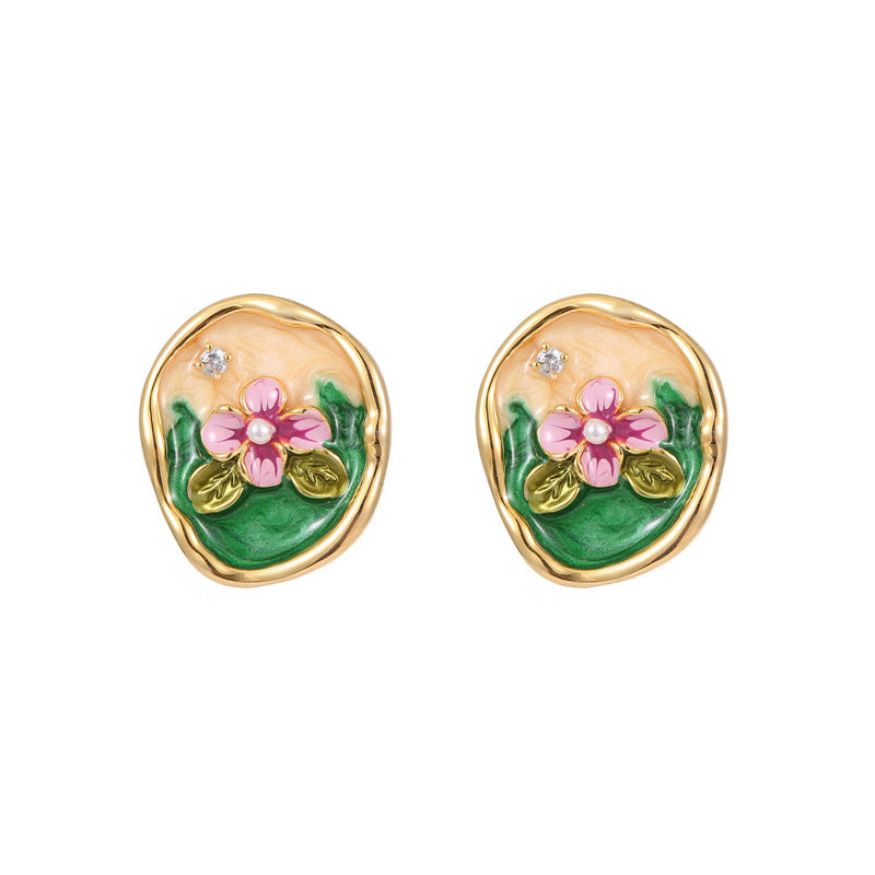 Monet's Garden Pearl Earrings