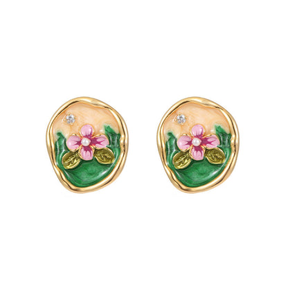 Monet's Garden Pearl Earrings