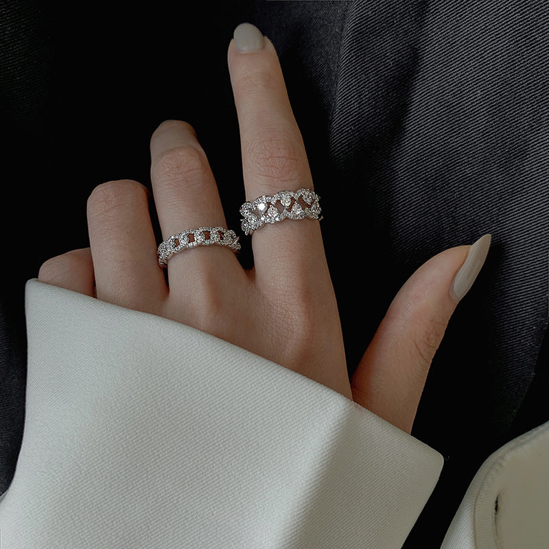 Fashionable Personalized Sparkling Open Ring