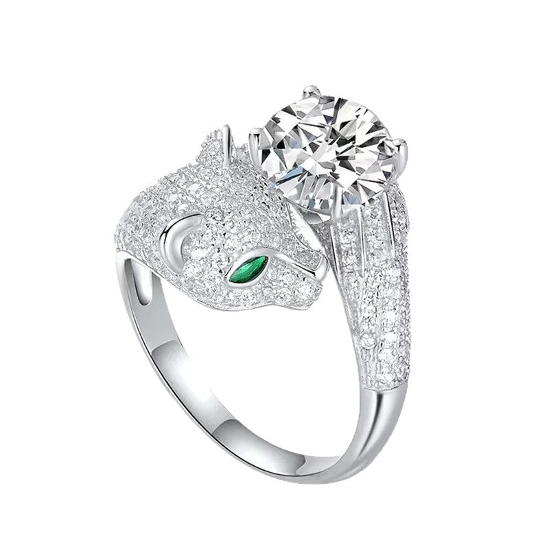 Leopard Head Luxury Ring with Full Diamond Setting