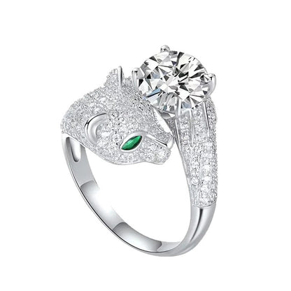 Leopard Head Luxury Ring with Full Diamond Setting