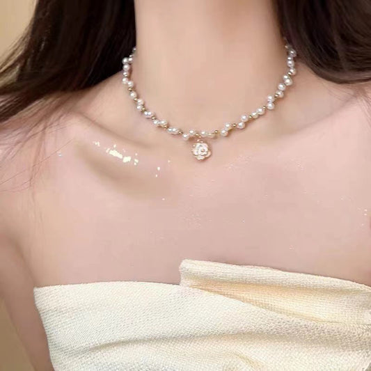 Camellia Pearl Necklace