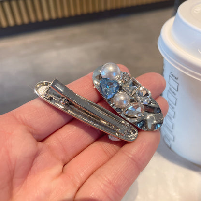 Girly Rhinestone Pearl Hair Clip
