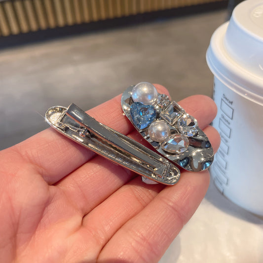 Girly Rhinestone Pearl Hair Clip