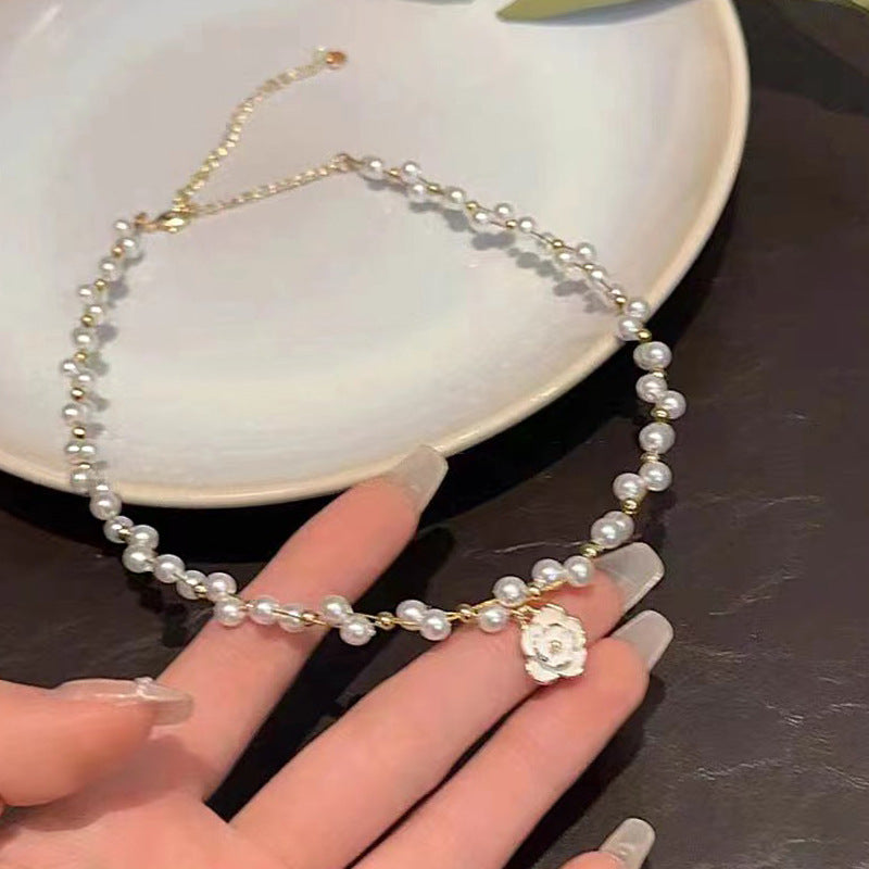 Camellia Pearl Necklace