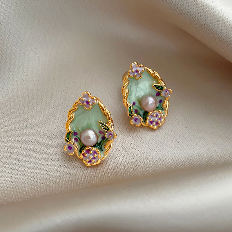 Monet's Garden Pearl Earrings