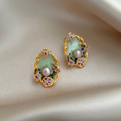 Monet's Garden Pearl Earrings