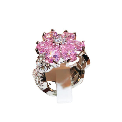 Pink Heart Zircon Ring