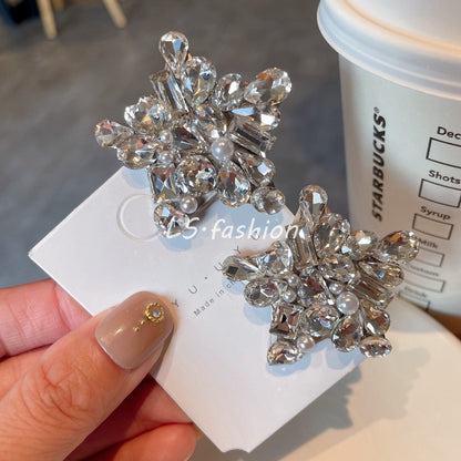 Crystal Pearl Star Hair Clip