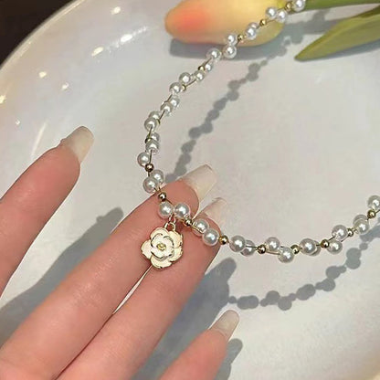 Camellia Pearl Necklace