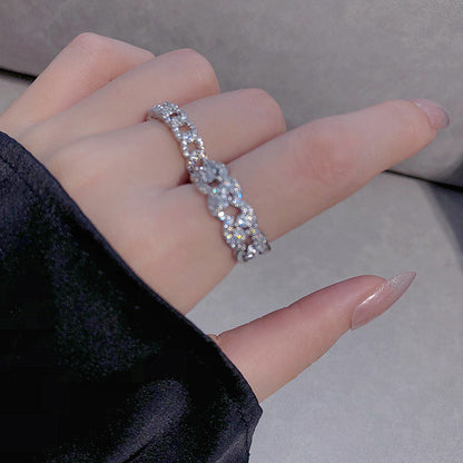 Fashionable Personalized Sparkling Open Ring
