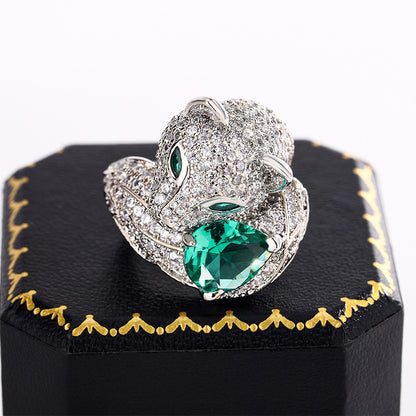 French-style vintage fox open ring
