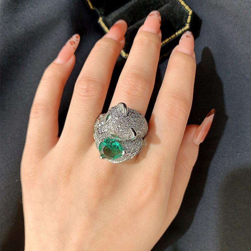 French-style vintage fox open ring