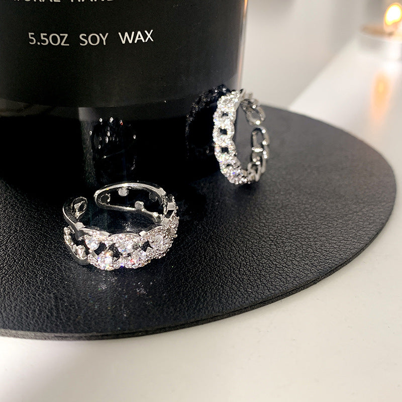 Fashionable Personalized Sparkling Open Ring