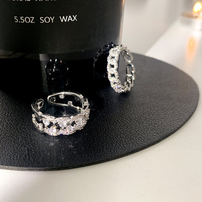 Fashionable Personalized Sparkling Open Ring