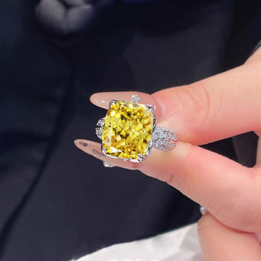 Yellow Diamond Snowflake Cut Ring