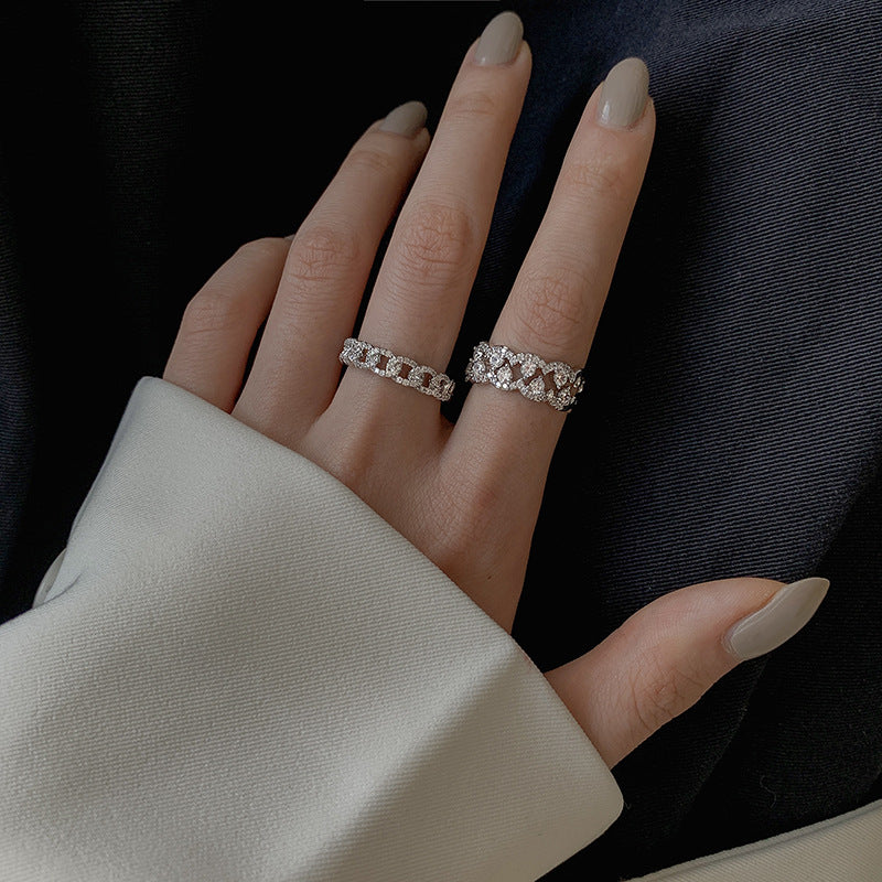 Fashionable Personalized Sparkling Open Ring