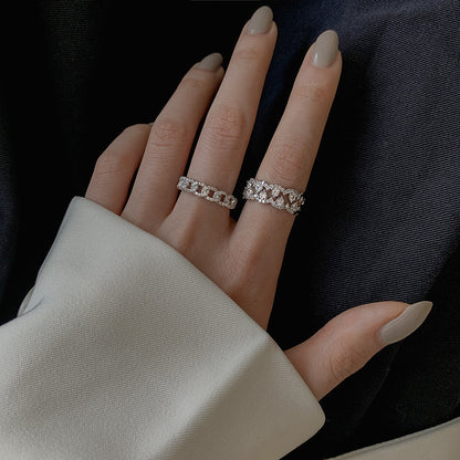 Fashionable Personalized Sparkling Open Ring