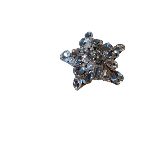 Crystal Pearl Star Hair Clip