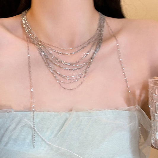Layered Tassel Choker Necklace