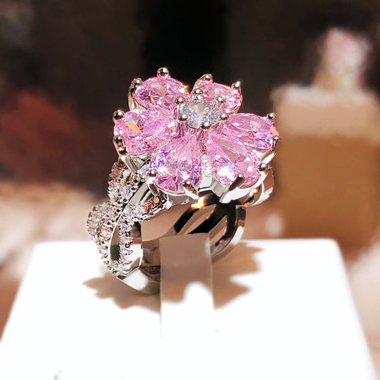 Pink Heart Zircon Ring