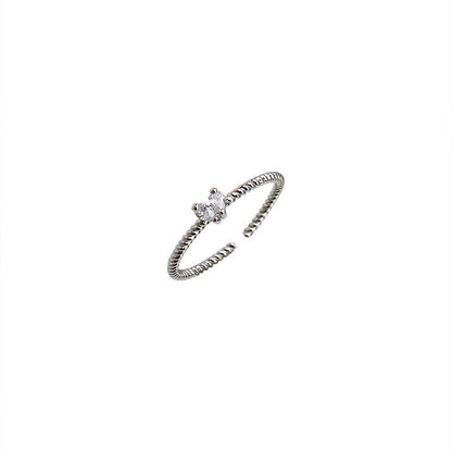 Heart Zircon Open Ring