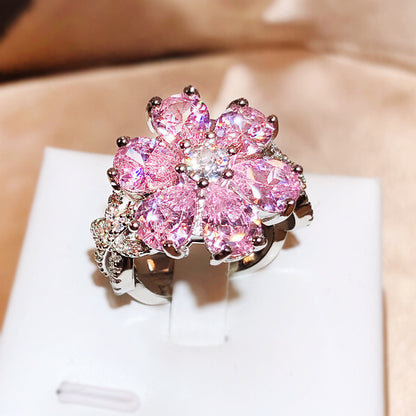 Pink Heart Zircon Ring