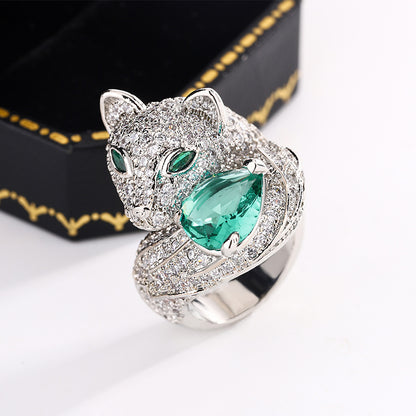 French-style vintage fox open ring