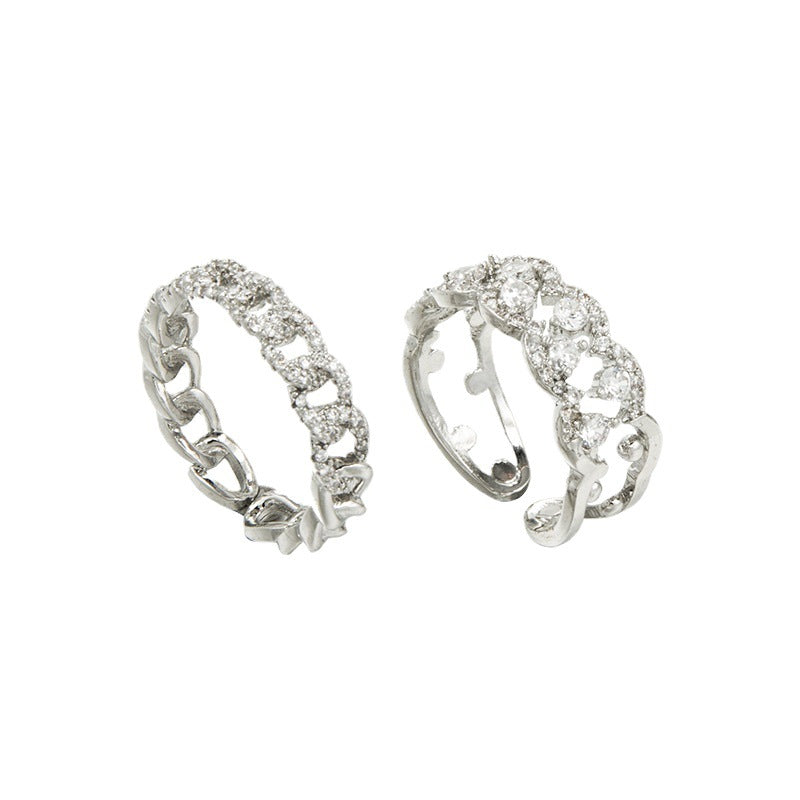 Fashionable Personalized Sparkling Open Ring